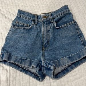 American Apparel High Waisted Jean Shorts